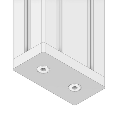 32-4590PNEU-1SS MODULAR SOLUTIONS PNEUMATIC MOUNTING PLATE 45MM X 90MM COVER PLATE - NO MOUNTING HOLES